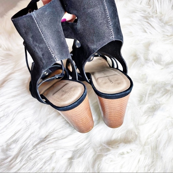 LOEFFLER RANDALL Hana Black Suede Leather Lace Up Gladiator Sandals, Size 7 - Picture 6 of 11